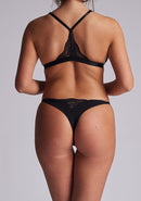 Luxe Noir Lace Racerback Triangle Bra